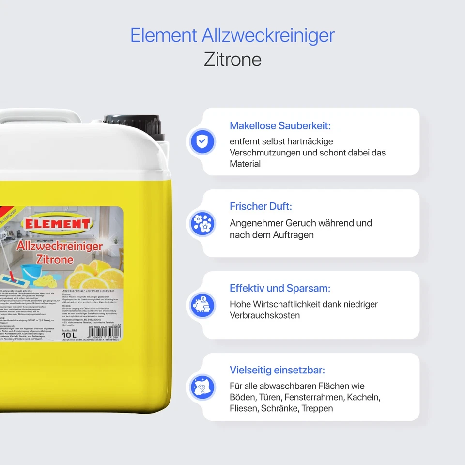 Allzweckreiniger Zitrone 20L Konzentrat Reiniger Konzentrat Bodenreiniger - Bild 2 von 4