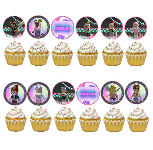 Roblox Cupcake Toppers Roblox Decor Roblox Theme Party 