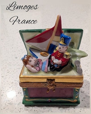 INCREDIBLY RARE Limoges France Trinket Box Toybox ToyBox Trunk filled w/ Toys