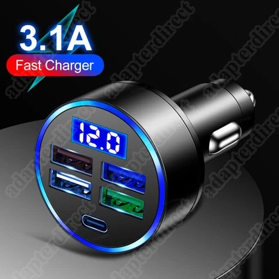 TANBURO Zigarettenanzünder Dual USB USBC Ladegerät KFZ LKW Auto Ladeadapter Handy