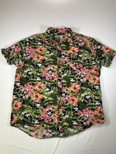 Disney Men's Mickey Mouse Hawaiian Aloha CottonButton Up Shirt XL