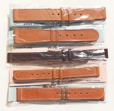 FIVE (5) MINT ORIGINAL WW2 1944-DATED GI-ISSUE LEATHER WATCH BANDS PIGSKIN, COLT