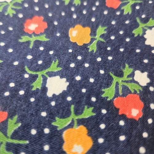 Vintage Cotton Fabric 3.5 Yards X 45" Navy Blue Floral Ditzy Sewing Quilting - Picture 2 of 5