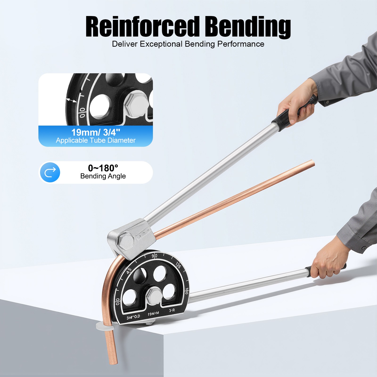 3/4" Manual Pipe Tube Bender HVAC Refrigeration Ratchet Bending Tool 0~180??