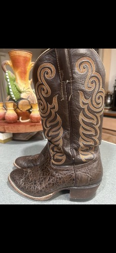 Cowtown Western Cowboy Boots Brown Leather  Size 8 Elephant Embossed - Bild 8 von 9