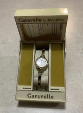 NEW OLD STOCK Vintage Caravelle by Bulova Women's Gold Tone Quartz Watch 1970s