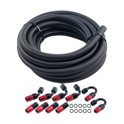 Edelstahl geflochtene Öl-Kraftstoffleitung AN6 6AN 5M 16ft & Fitting Schlauch