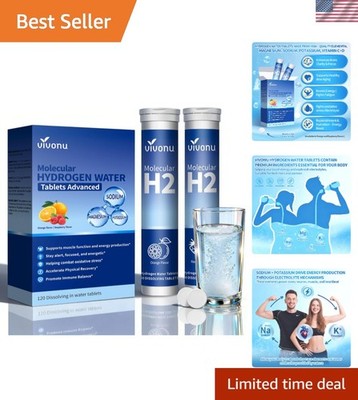 2-Pack Hydrogen Water Tablets: Orange & Raspberry - Zero Sugar Electrolyte Boost