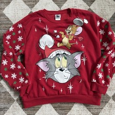 Tom  Jerry Christmas Sweater Size Medium Red