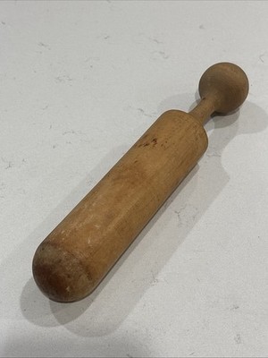 Vintage Antique Wooden Pestle Masher Primitive Wood Mashing Utensil 10-3/4 