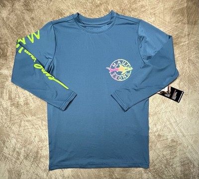 Maui And Sons SPF 50+ Sun Shirt Blue Long Sleeve Boys XL 14-16 NWT