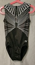 GK Elite LEOTARD Gymnastics ENCHANTRESS Silver Bling TANK Leo SIZE: CL