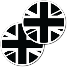 2 Pack GB UK Car SUV 4x4 Van Sticker - Bumper Window White Vinyl Decal Meme 50mm