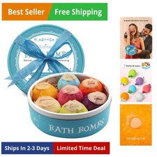 Bath Bombs, 7pcs Bubble Bath Bombs for Women, Natural Handmade Fizzies Gift S...