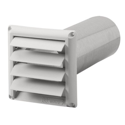 Fantech HS-4W (45151) 4'' Dryer Exhaust Wall Vent Hood Louvered White