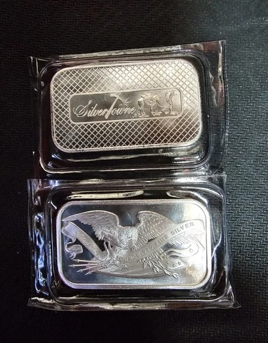 SilverTowne Prospector silver bar ,999 fine silver.