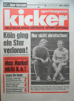 KICKER 63 - 2.8. 1973 (2) Kottmann Witzler Parkstation-Schalke Leichtathletik-EC