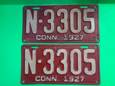 1927 Connecticut  license plates pair original condition No. N-3305