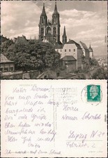 Ansichtskarte Meißen Dom von der Seite mit G...