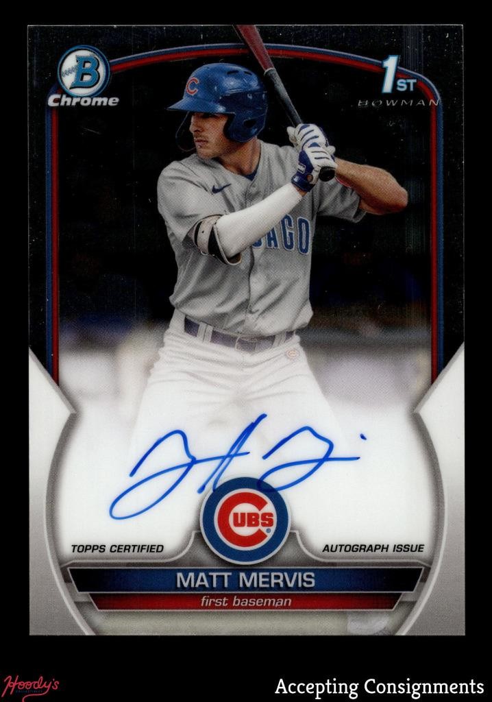 2023 Bowman Chrome Prospect Autographs #CPAMM Matt Mervis 1st ROOKIE AUTO CUBS