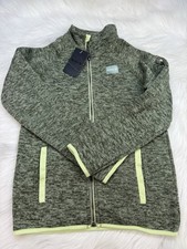 Hurley Kids Medium Full Zip Fleece Jacket Green Jade Stone Youth Sweater NWT