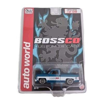   Auto World 1:64 BossCo Premium Diecast 1973 Chevy Squarebody C10 NIP Teal Blu
