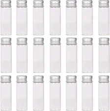 24 Tiny Jars with Aluminum Screw Lids 15Ml Small Glass Bottles Clear Mini Vials 