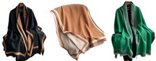 Women's Double-Sided Winter Shawl Thick Warm Blanket Fashion Winter Scarf