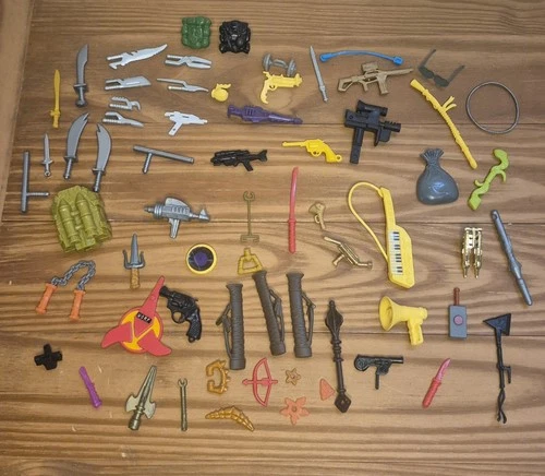Vintage Power Rangers Ninja Turtles TMNT & more Lot of Toy Weapons & Accessories