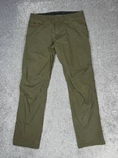 Kuhl Revolvr Rogue Pants Mens 36 Green Logo Stretch Mid Rise Straight Leg Hiking
