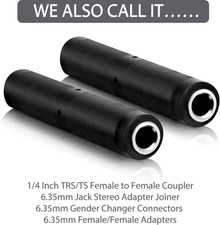 6 Pack 1/4 Inch Female to Female Coupler 6.35 Mm Trs/Ts Audio Connector, TRS ...