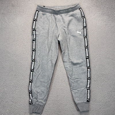 Puma Jogger Sweatpants Mens Large Gray 32x27 Fleece Athleisure Gym Training
