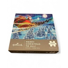 Hallmark Jigsaw Puzzle MERRY CHRISTMAS TO ALL 550 Santa Claus Reindeers Sleigh