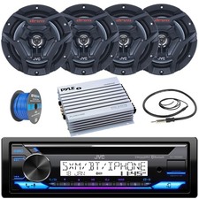 JVC Bluetooth Marine Receiver, 4x 6.5" Waterproof Speakers, Wire, Amp, Antenna