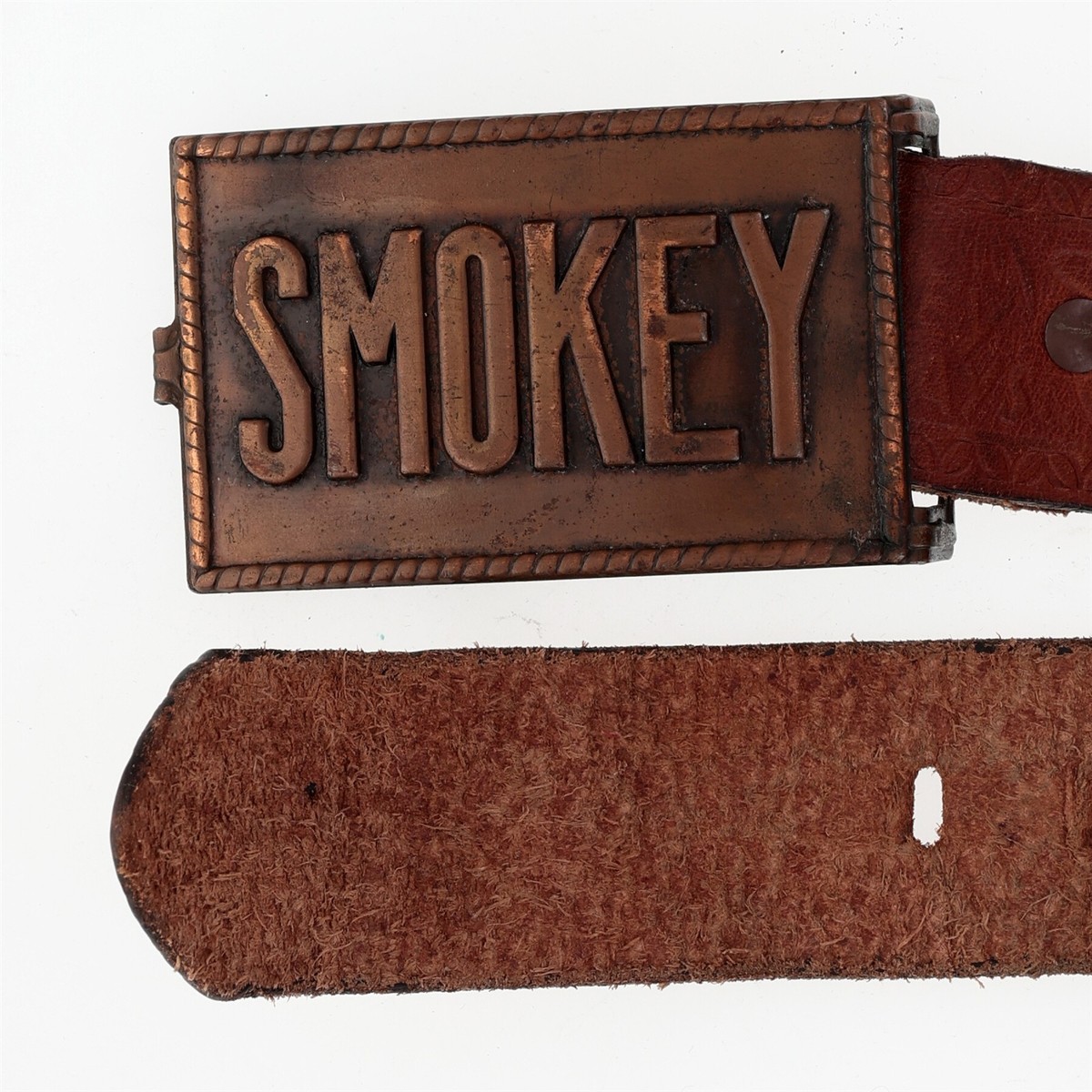 Vintage‎ Metallic Silver Leather Belt M Tooled Animal Striped Futuristic Custom Tooled Leopard Belt, Handmade Leather Western Belt  main image 2