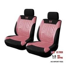 BESULEN Front Car Seat Covers, 2 Pack Butterfly Automotive Seat Pink