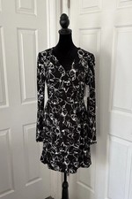 Nine West Monochrome Abstract Long Sleeve Dress