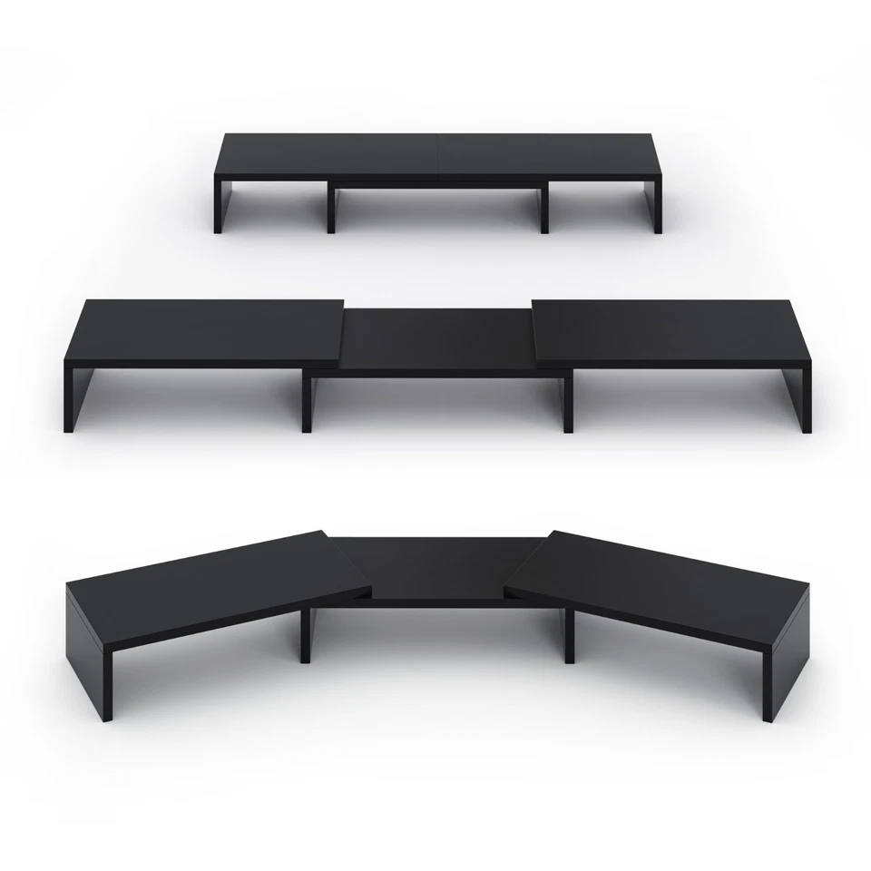 Monitoraufsatz Monitorerhöhung 12,6 cm, schwarz, Länge verstellbar, Schreibtisch - Bild 2 von 4