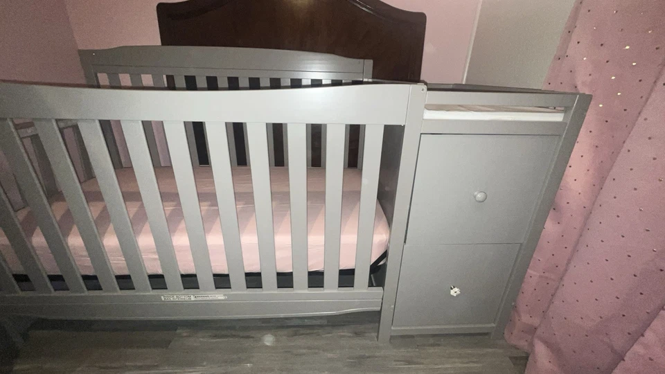 Brand New Crib with Changing Table and Mattress - Image 4 of 4