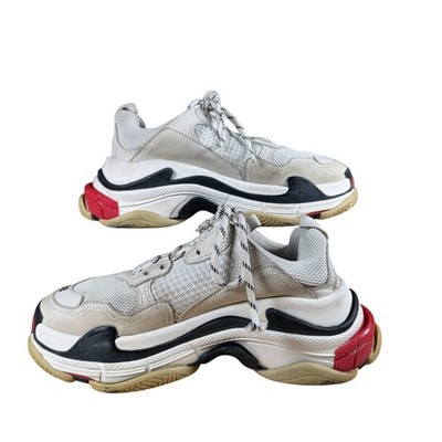 BALENCIAGA Triple S Distressed Chunky Low Top Sneakers