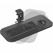 Clamp-on 23 x 10 inch Rotating Computer Keyboard and Mouse Tray, Extra Sturdy...