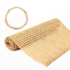14" Width Cane Webbing Rattan Webbing Roll 3.3Ft Natural Rattan Caning Materi...