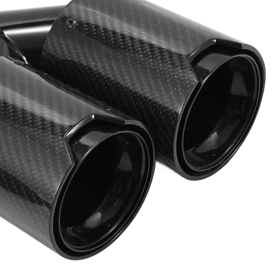 Tubo de escape doble punta de extremo para BMW de 63 mm adentro 101 mm estilo fibra de carbono Foto 4 de 4