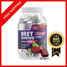 Beet Chews - Soft Beet Root Chewables with Grape Seed Extract Supports Heart