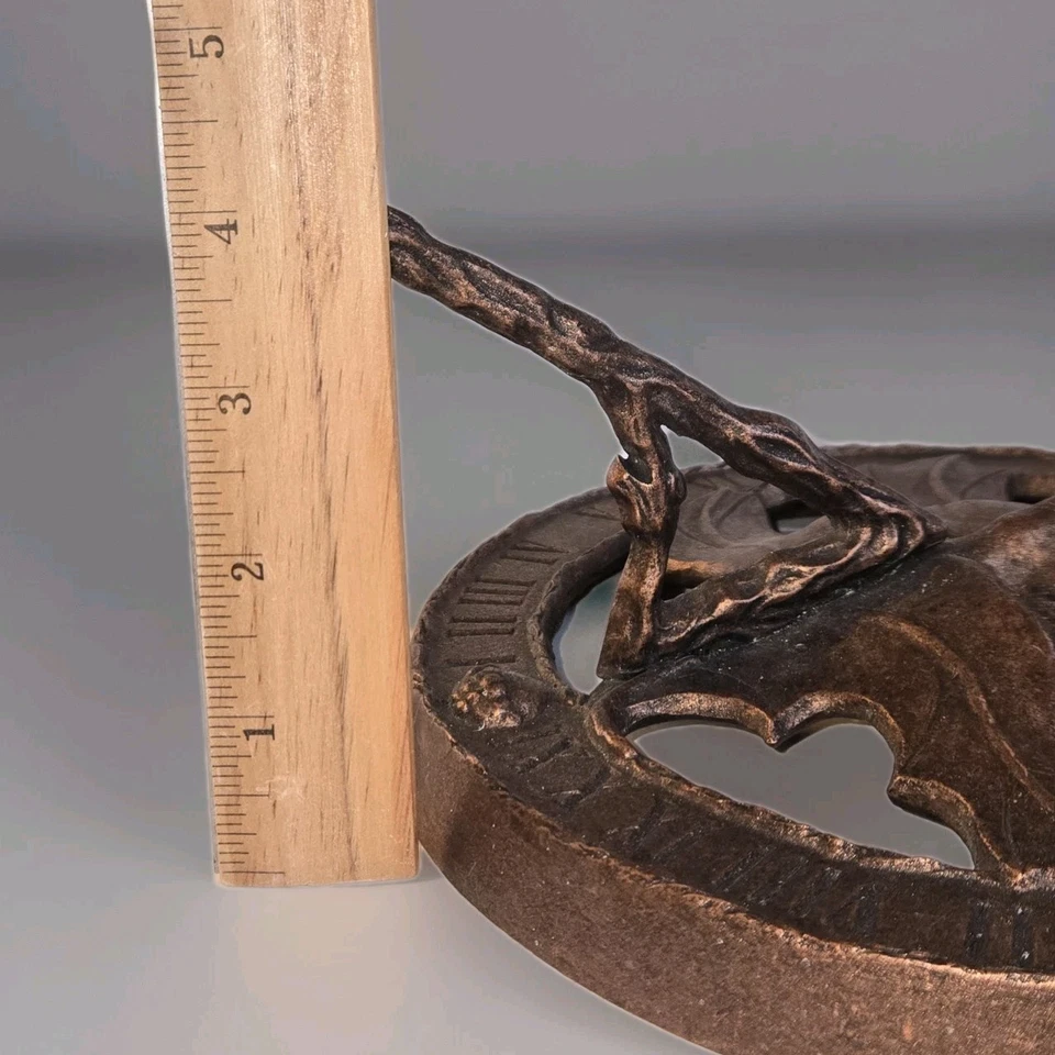 Reloj de sol Carson Green Man Freeport PA 9 3/8" vintage metal Greenman Statesmetal Foto 3 de 4