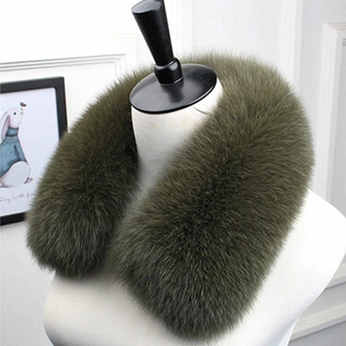 Women Real Fox Fur Collar Winter Neck Warm Natural Fox Fur Scarf Luxury Scarves - Picture 31 of 36