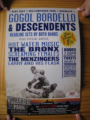 Gogol Bordello & Descendents Poster Das Konzert Riot Fest Brooklyn 2012