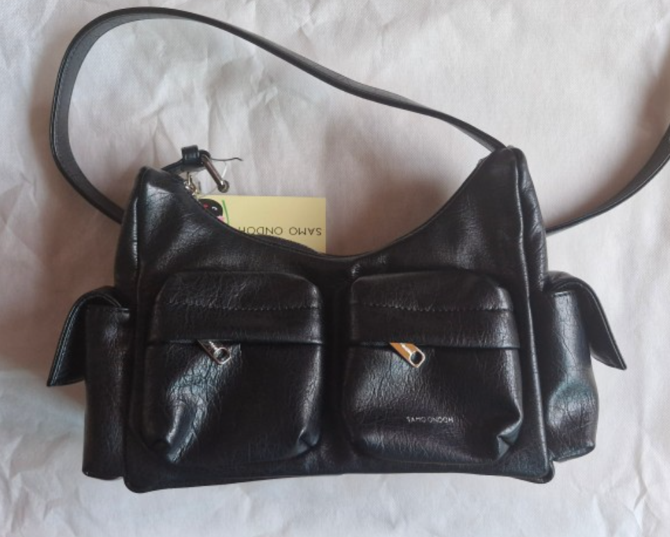SAMO ONDOH pocket mug bag M nappa black 100% NEW Authentic | eBay