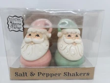 NEW Transpac Magenta Johanna Parker Nostalgic Santa Claus S&P, pastel pink green