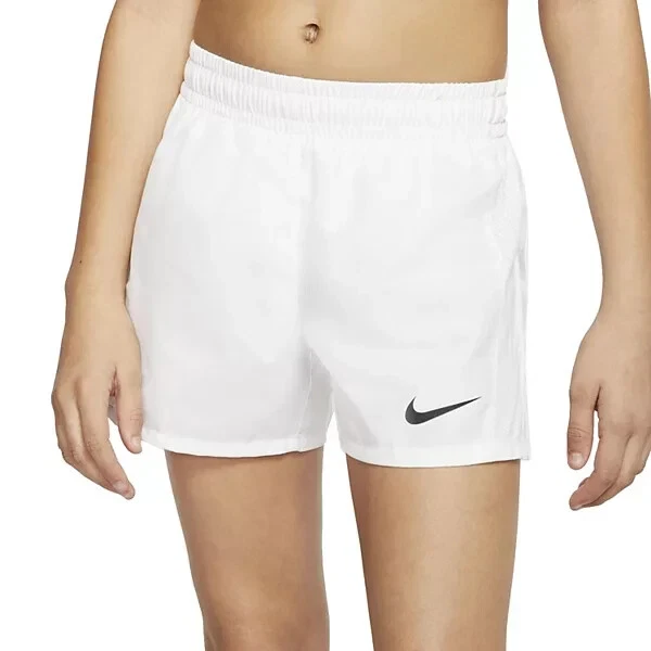 New Original Nike Youth Kids Dri-FIT Running Athletic Shorts - Large -  White